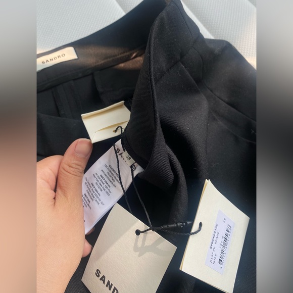 SANDRO Paris wool-blend straight leg dress pants - black size 38 (M) - brand new - Picture 5 of 5